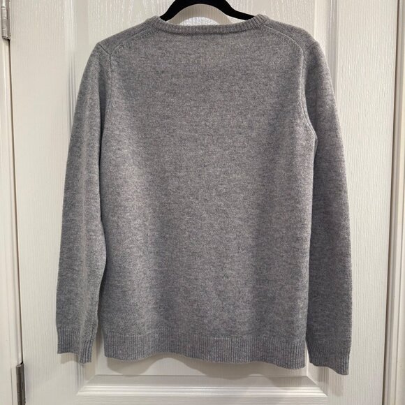 WoolOvers Lambswool Gray Crewneck Sweater Size L - Picture 4 of 4